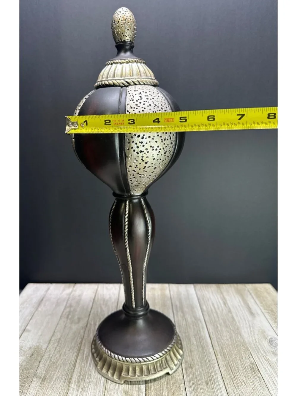 Vtg Decor Bronze Black Finial Accent Piece 16